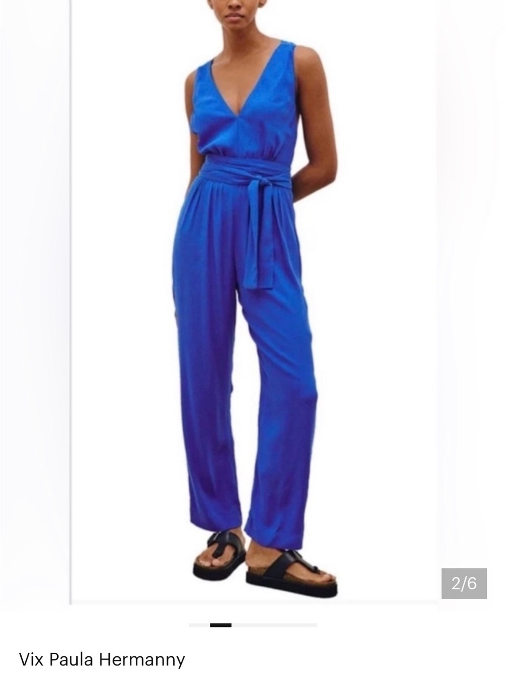 Cobalt V-Neck Wrap Jumpsuit
